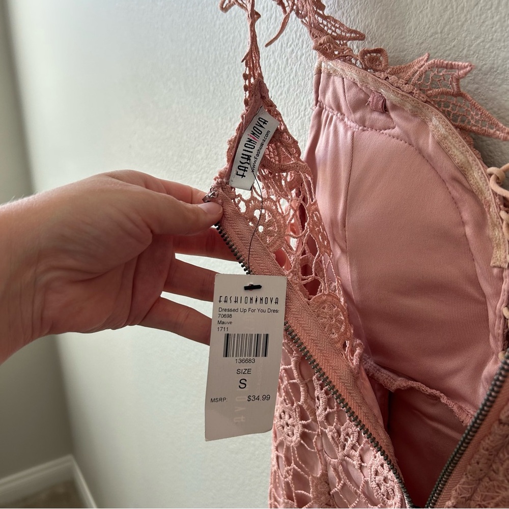Fashion Nova Pink Lace Mini Dress - Picture 11 of 12